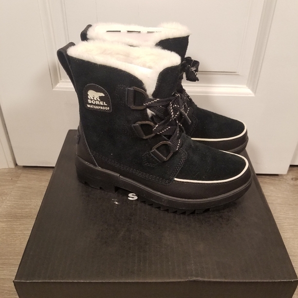 Sorel Women's Tivoli IV Waterproof Winter Leather Boots Black Size 7 New In Box - Picture 1 of 9